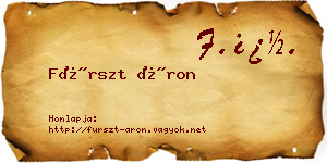 Fürszt Áron névjegykártya